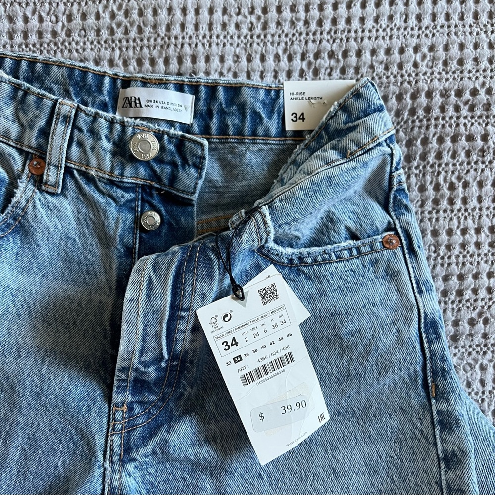 Zara High Rise Straight Jeans - Picture 2 of 8